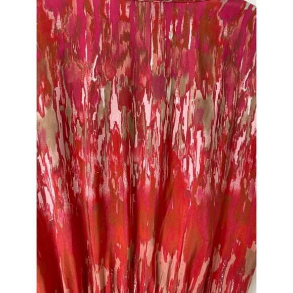 Express Hi Low Hem Midi‎ Dress Watercolor Artsy Boho Short Sleeve SZ XS - Picture 7 of 9